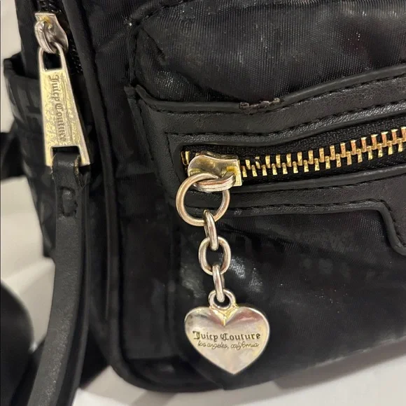 JUICY COUTURE Ransom Note mini backpack black adjustable straps zip pockets - Picture 8 of 17